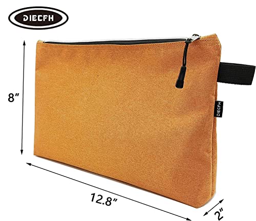 Diecfh Tool Pouch Zipper Bag -4Pack Heavy Duty Waterproof Tools Bags 12.8X8X2Inch Utility Oxford Canvas Storage Pouches Multipurpose Organizer Tote Bags,Orange, Green, Blue, Gray #TOP1