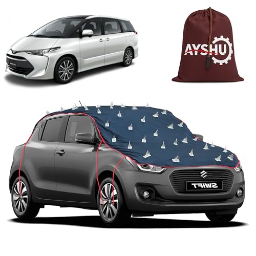 Image of AYSHU Water-Resistant Spike Car Cover for Toyota Previa - Protects from Dogs, Monkeys, Dust, Sunlight & UV - Full Roof Universal Fit