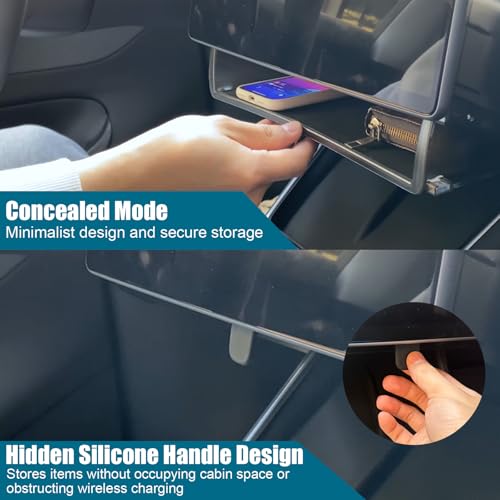 ROCCS Under Screen Storage Box Set Fit for Model Y Juniper & Model 3 Highland, ABS Magnetic Hidden Organizer with Non-Slip Pads,Upper & Lower Console Tray for 2024 2025 2026 Tesla Interior Accessories by ROCCS - Used condition - Image 4