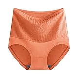 QJDFLL Damen-Thermounterwäsche Baumwolle mit hoher Taille, verdickend flauschig, für Damen Mädchen(Orange,L)