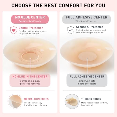 Image of Nipple Covers for Women 4 Pairs Sticky Silicone Reusable Pasties No Show