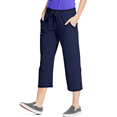 Hanes Womens French Terry Pocket Capri O4679_Navy_XL