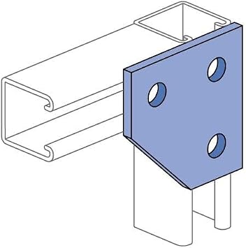 Genuine Unistrut P1334-EG 3 Hole Flat Plate Corner Bracket Connector for All 1-5/8" Strut Channel