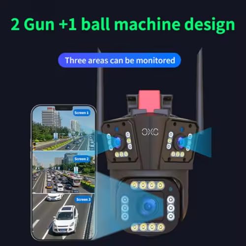 Image of V380 Pro 12MP Wireless PTZ Security Camera Triple Lens 4G SIM AI Motion Detection Color Night Vision 355 Pan & 90 Tilt Two-Way Audio IP66 Waterproof Indoor & Outdoor