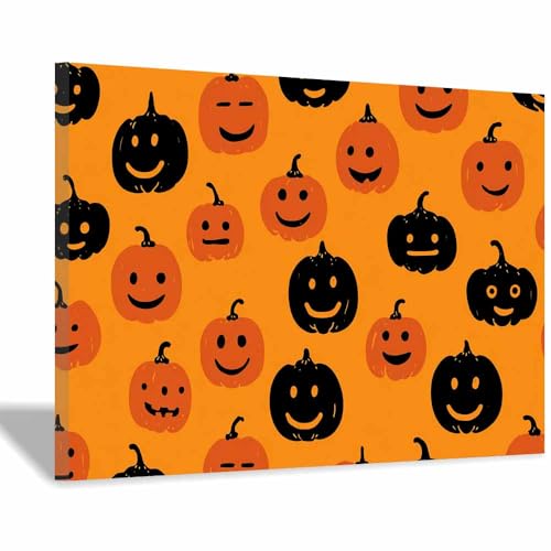 Canvas Citrouille abstraite : sublimez votre entrée sombre d'Halloween
