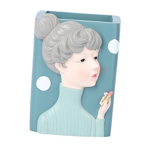 STOBOK 1 Caja De Almacenamiento Para Brochas De Maquillaje Utensilio Taza Para Brochas De Maquillaje Kit De Bolsa De Cubiertos Portátil Tapa Decoración Gabinete Organizador De