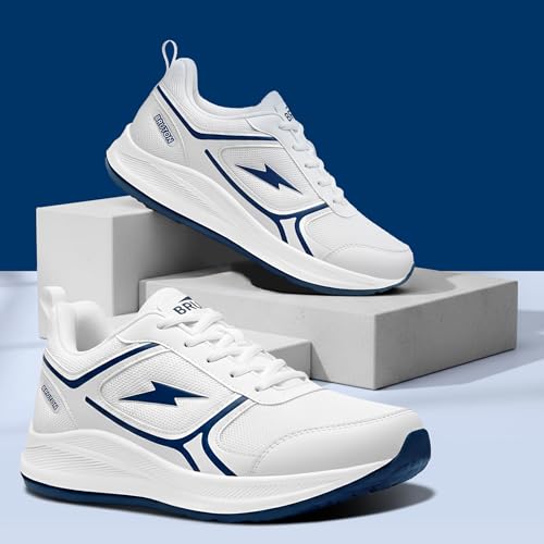 Image of BRUTON BlueBlaze EVA Lite Casual Sneaker Breathable Mesh Lace-Up Sneakers for Men- White