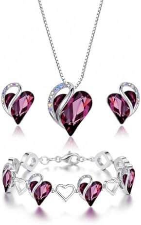 Leafael Infinity Love Heart Necklace, Birthstone Necklace for Women, Jewelry for Women with Healing Crystals, Allergy-Free Pendant Necklace 10