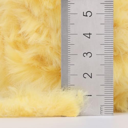 Image of NICEEC 2 Skeins Soft Faux Fur Yarn 70yds,3.53oz- S1121#Yellow | Crochet & Knit, DIY Project Starter Kit,Handbag,Sun Hat,Shoes, Shopper Bag
