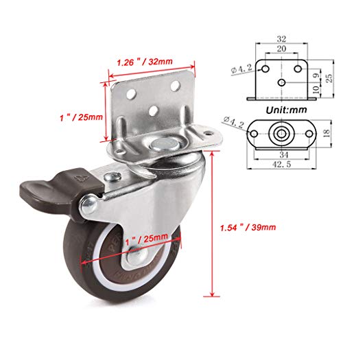 Skelang SKE20052202 1'' Swivel Plate Tpe Caster thumb #2