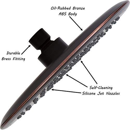 Waterfall Shower Head + Filter + Extension - 9 Inch Large Luxury Rain Showerhead With Water Filter To Remove Chlorine And Adjustable Extender Arm, 2.5 Gpm - Oil-Rubbed Bronze #TOP6