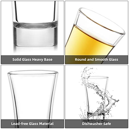 Taounoa Shot Glasses Bulk 2 Oz, Set Of 18, Heavy Base Shot Glass Set Mini Clear Glass Cups Small Drinking Glasses Tequila Shot Glasses For Vodka Whiskey Liquor #TOP2