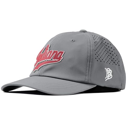Branded Bills Officially Licensed x Indiana Hoosiers Slate Performance Dad Hat Indiana Script PVC