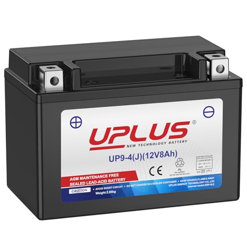 UPLUS UP9-4(J) Motorcycle Battery 12v 8Ah CCA 120A(EN) ATV Scooter Powersport Maintenance Free Sealed Agm replace for-TX9-BS |Confirm size before order 150L x 87W x 105H(mm)