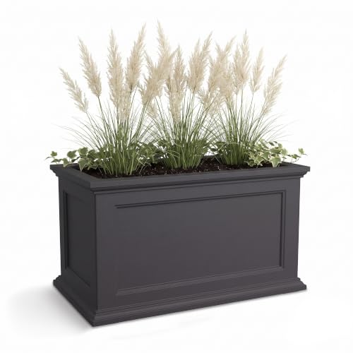 Mayne Fairview Self-Watering Rectangular Trough Planter, Graphite Grey