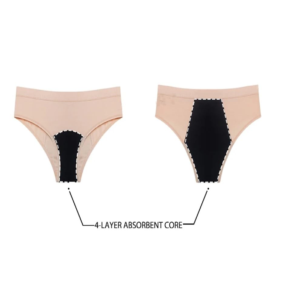 Mutande Mestruali da Donna intimo Sportivo Protettivo Mutande per Il periodo Post-Parto perizoma in Cotone Slip Hipster Biancheria intima Morbida 3 Pezzi Albicocca Xl
