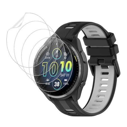 4 Piezas Protector Pantalla para Forerunner 965, Película Protectora TPU Suave, Alta Definición, Resistente a Arañazos, Recubrimiento Antihuellas y Antimanchas, Fácil Instalación y Eliminación