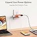 [UL Listed] Cable Matters 3-Pack 3 Way Plug Adapter 15A 1875W, 3 Prong 3 Outlet Adapter, Power Splitter Plug Outlet, 3 Way Electrical Splitter, Multicolored (White, Gray, Orange)