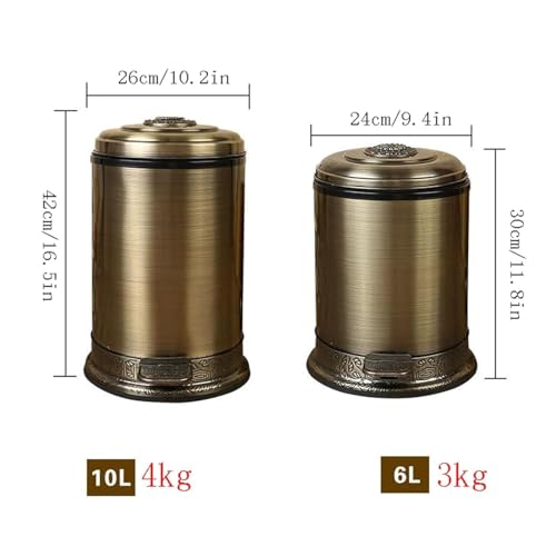 Cubo de basura de acero inoxidable con pedal antihuellas para baño y hogar 3