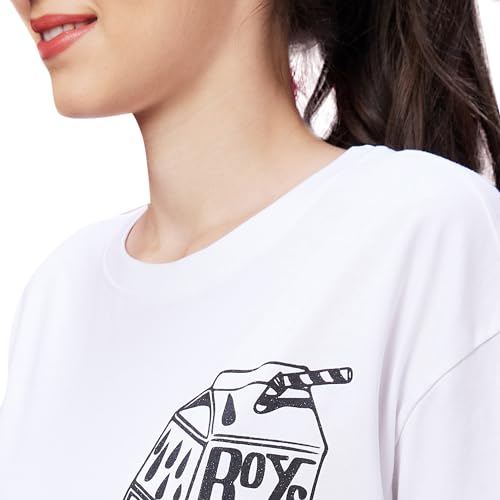 Image of Globus Women Pink Boxy Fit Typography Cotton T-Shirt-3639407001