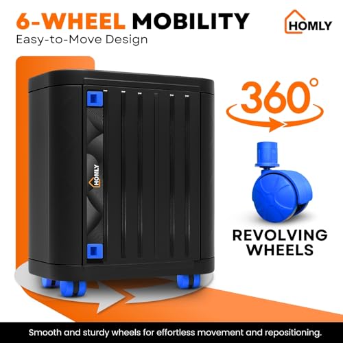 Homly Inverter & Battery Trolley with Front Door Black Blue - Image 5