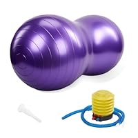 Peanut Ball Therapy with Pump, Sensory Gym Ball for Yoga, Pilates, Core Training & Balance, PVC Exercise Ball for Autism, Posture Fitness Equipment for Kids Children Adults (90x45CM) (Purple)