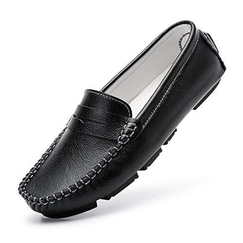 HappyEva Women's Penny Loafers Slip On Boat Shoes Office Shoes Driving Moccasins Black 006-Hei-US9 HappyEva Women's Penny Loafers Slip On Boat Shoes Office Shoes Driving Moccasins Black 006-Hei-US9