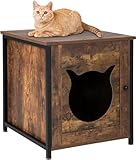 GOPLUS Mueble Arenero 3 en 1 para Gatos con Puerta, 50 x 53 x 54 cm