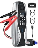 NEXPOW 6000A Jump Starter, 24000mAh Battery Jumper Starter Portable with 60W PD Fast Charging, Powerful Car Jump Box with 3.2″ HD Display, DC Output, for 12V All Gas Engines/Up to 12L Diesel