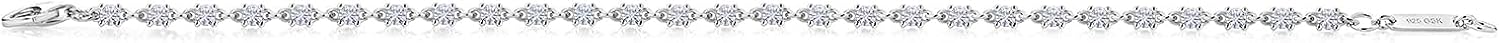 925 Sterling Silver Created Moissanite by Gem Stone King Women Tennis 7 Inch Bracelet (1.76 Cttw, G-H Color, Center Stone: 2.5MM): Clothing, Shoes & Jewelry