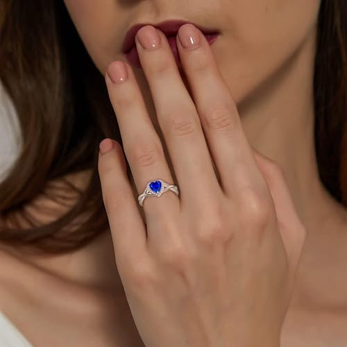 JO WISDOM Promise Rings for Women 925 Sterling Silver Infinity Heart Halo Promise Ring for Her2