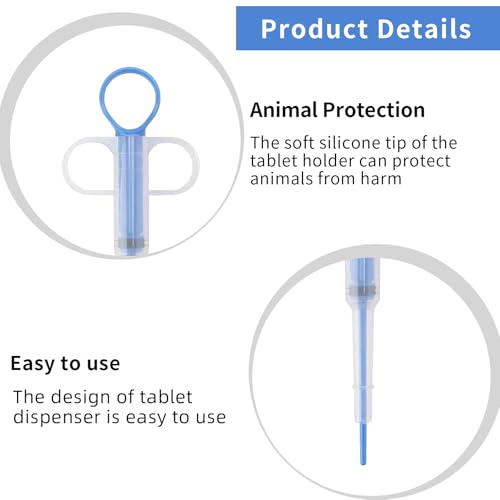 2 Stück Tablettengeber für Katzen,Katze Tabletten Pill Feeder,Cats Tablette Tabletteneingeber,Animal Medikamenten Shooter Dispenser Assist,Silikon Versteck Feeders Spritze Assistent für Pet Pille