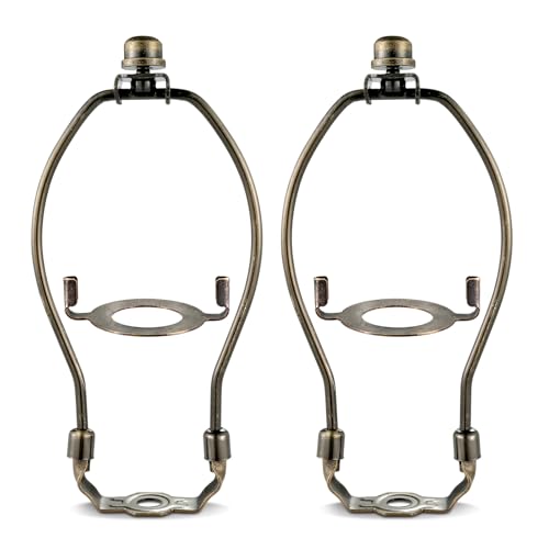 Lamp Shade Harp Antique Brass Lamp Harp Frame Lampshade Bracket Detachable Shade Holder for Floor or Table Light (Bronze 7-Inch)