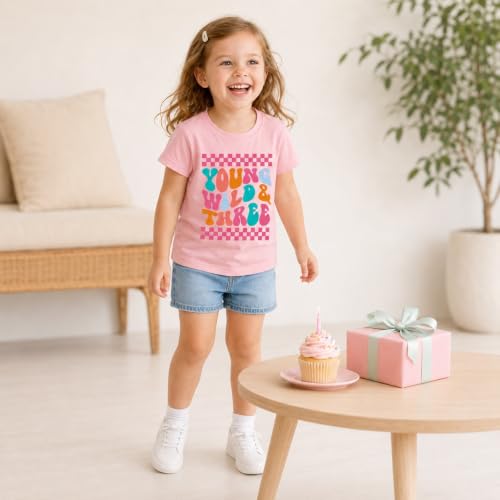Image of Toddler Girls 3rd Birthday Shirts for Girls 3 Years Old Outfit for Party Tshirt
