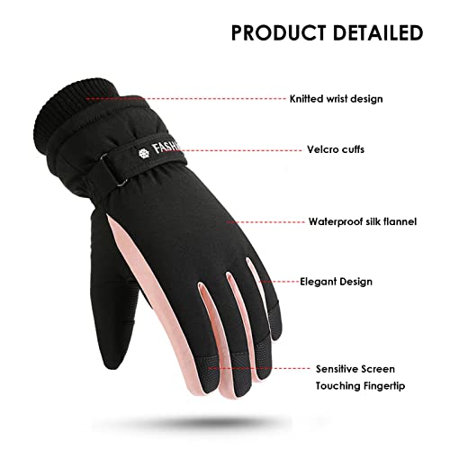 Snario Luva Universal Tamanho Único À Prova de Vento/Design de Resistência à Água Forro de Pelúcia Q