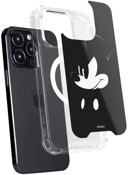 Skinit Phone Case Compatible with MagSafe iPhone 14 Pro Max - Officially Licensed Disney Mickey Mouse Black and White Design