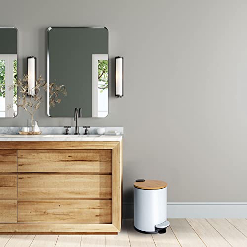 Dimono® Kosmetikeimer Bad-Mülleimer Abfalleimer 3 und 5 Liter Tret-Eimer mit flachem Bambus-Deckel und Anti-Rutsch-Tritt für Badezimmer & Küche (3 Liter) – Bild 6