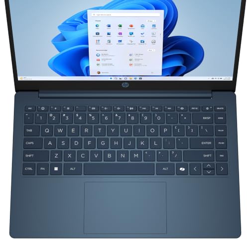 Image of HP Ultra Light Laptop for Students, 2026 Edition AI PC, 1 Year Office 365, Intel Processor, 4GB RAM, 128GB UFS, Long Battery Life, Webcam, WiFi 6, Windows 11 Home S, River Blue