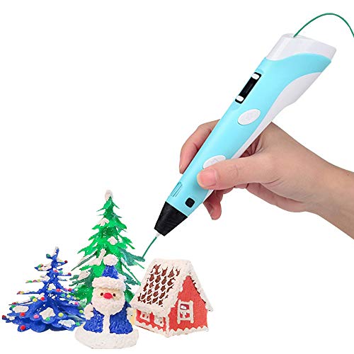 Sofobod - Pluma de impresión 3D, pantalla LED, adaptador de carga USB, compatible con recambios de material de 1,75 mm, PLA o ABS, regalo perfecto para manualidades para niños (azul)