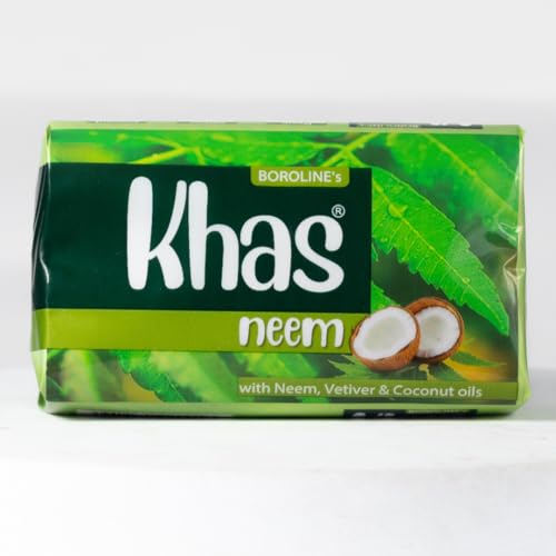 Image of BOROLINE Khas Neem Soap-Natural Cleansing & Detox | With Neem,Vetiver, Coconut Oil (Pack Of 5)
