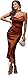 LYANER Women's Satin Spaghetti Straps Cowl Neck Sexy Ruch Cocktail Midi Dresses Brown Medium