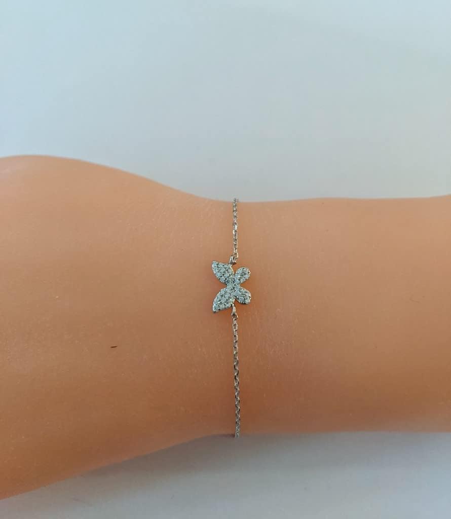 Butterfly Bracelet 925 Sterling Silver Cubic Zirconia/Fine Quality Silver/Gift for Her - Image 4