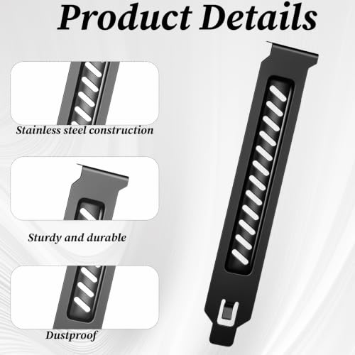 10 Piezas Cubiertas para Ranura PCI, Cubiertas Vented GPU Cubiertas Vented Negro Ventiladas Filtro de Polvo Soporte de placa de expansión para Gabinetes de Computadora miniatura 2