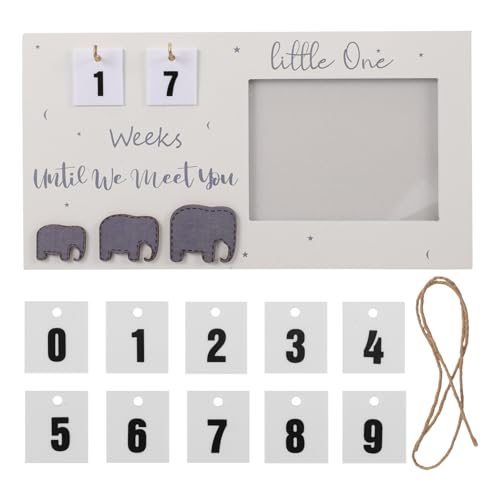 HOLIDYOYO 12 Months Photo Frame B- Picture Frame Wooden Sonogram Photo Board Nursery Wall Decor Baby Growth Keepsake