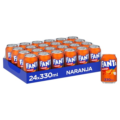 Fanta Naranja, Refresco con 8% de Zumo de Naranja, Bajo en Calorías, Pack 24 Latas 330 ml