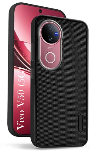 Image of Jkobi Back Cover Case for Vivo V50 | Vivo V50e (Textured Grip Design | Micro-Fiber Cloth Inside | Slim and Light Weight | Soft Touch and Feel | Black)