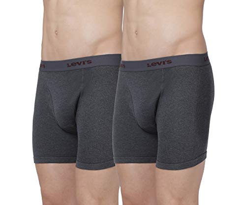 Image of Levi's 001 Classic Boxer Brief for Men | 100% Pure Cotton | Solid | Mid-Rise Men's Underwear | Anti-Roll Waistband | Durable Comfort with Extra Supportive Gusset | Functional Fly | Pack of 2
