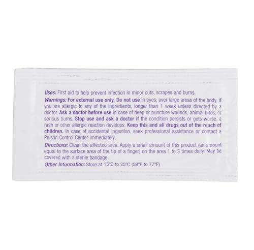 Medi-First First Aid Antibiotic 0.5 Gram Individual Packet Ointment 400 IU - 5 mg - 5,000 IU/Gram Strength, 25 Ct
