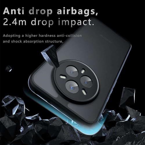 Image of Case Compatible with Realme 14 Pro Plus 5G, Anti-Scratch, dust Proof, Selected TPU Material and Four Corner Airbags Shock and Drop Resistance Cover for Realme 14 Pro Plus- (Black)