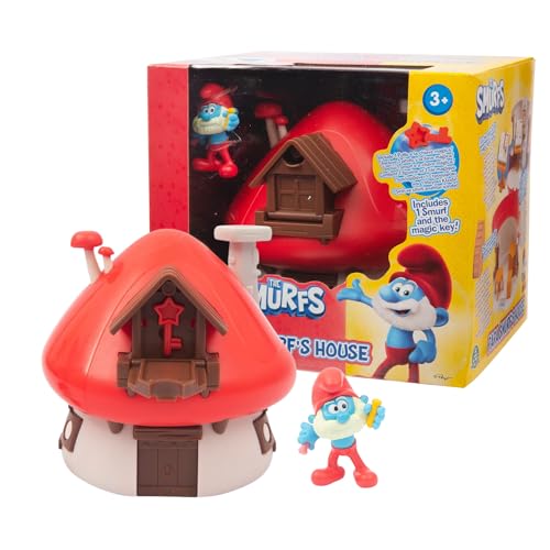 PITUFOS The Smurfs Puf40000 Maison de Jeu Magique avec Figurines Papa House, 5 cm, Accessoires intérieurs emblématiques et Surprise du Personnage, +3 Ans, célèbre...